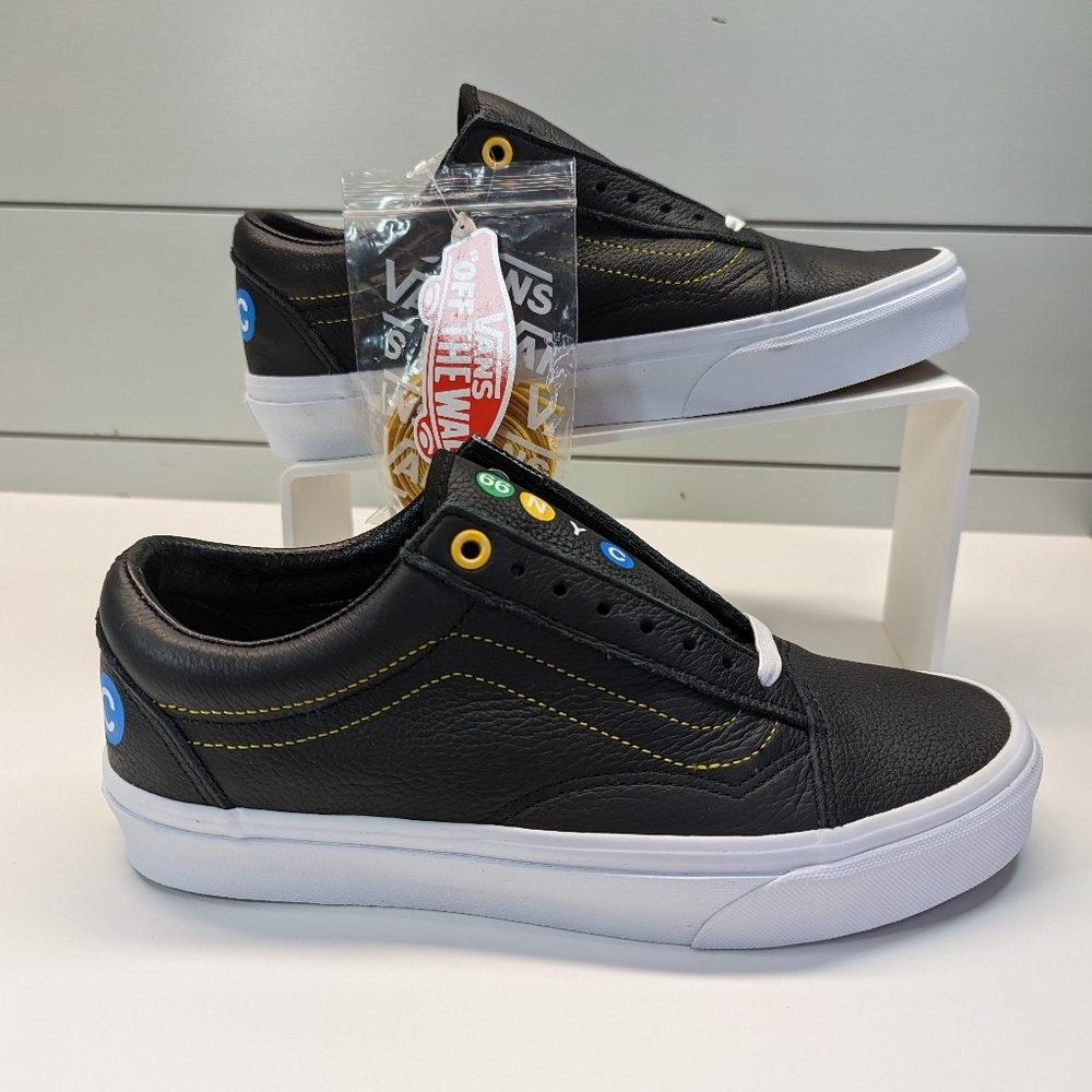 Vans Old Skool NYC 66 Subway Black Leather Fashion Casual Sneakers sz Women's 7 - Picture 3 of 11